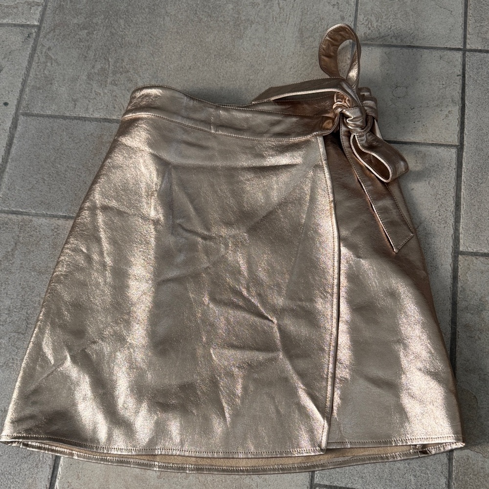 Never Fully Dressed Gold Wrap Skirt